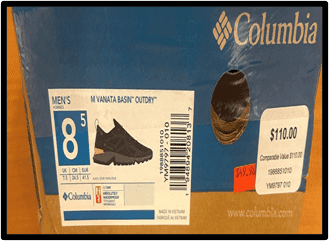 An image showing how the sales price should be marked on the box